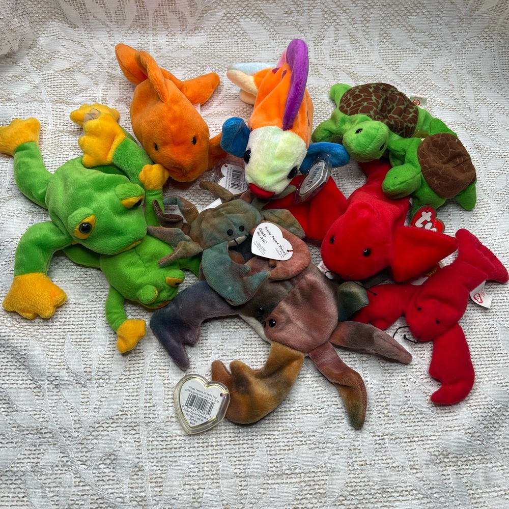 Ty beanie babies and teenie beanies water creature bundle Plush Toy Collection